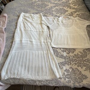 Solitaire White Knit 2 pc. Worn once. Size L